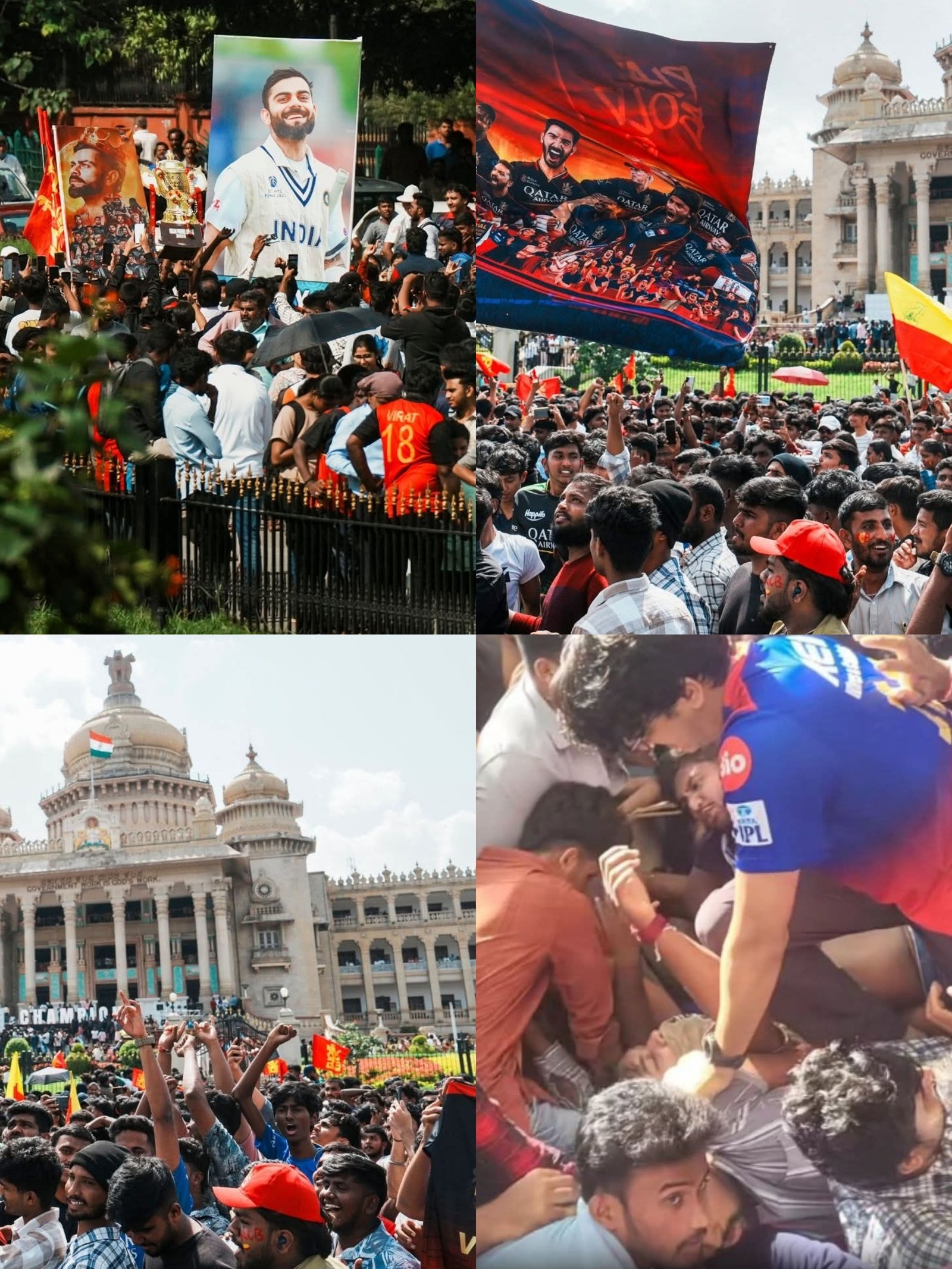 ब्रेकिंग न्यूज बेंगलुरू के चिन्नास्वामी स्टेडियम के बाहर मची भगदड़. भगदड़ में 7 की मौत 50 से जादा लोग घायल