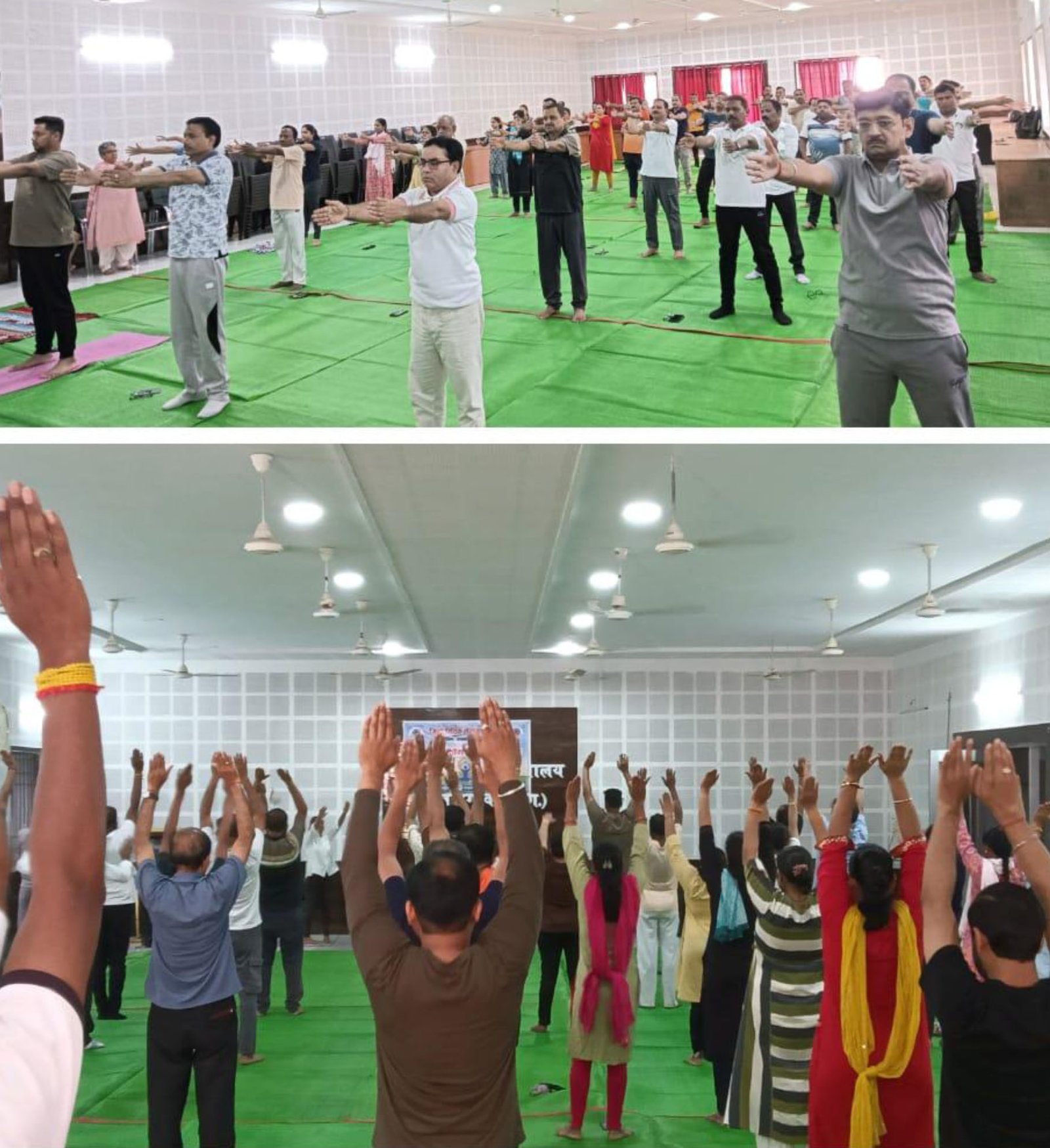 अंतर्राष्ट्रीय योग दिवस पर जिला न्यायालय में किया गया सामूहिक योगाभ्यास
