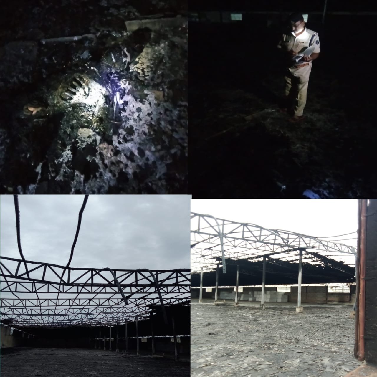 मंदिर हसौद में आधी रात को गद्दा फैक्ट्री में भीषण आग – एक कर्मचारी की जलकर मौत, फैक्ट्री जलकर राख 