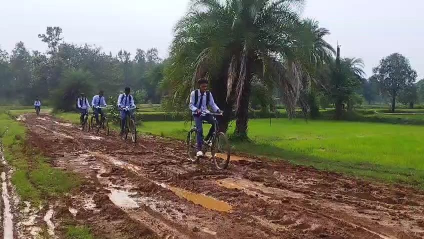 बाडरा से लंजोड़ा मार्ग बना दलदल, स्कूली छात्रों व ग्रामीणों की बढ़ी मुसीबत — जल्द मरम्मत की मांग