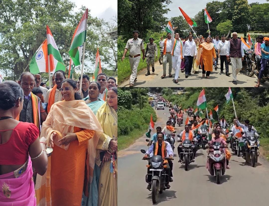 बीजापुर मंडल में भव्य तिरंगा यात्रा संपन्न – विधायक लता उसेंडी रहीं मुख्य अतिथि