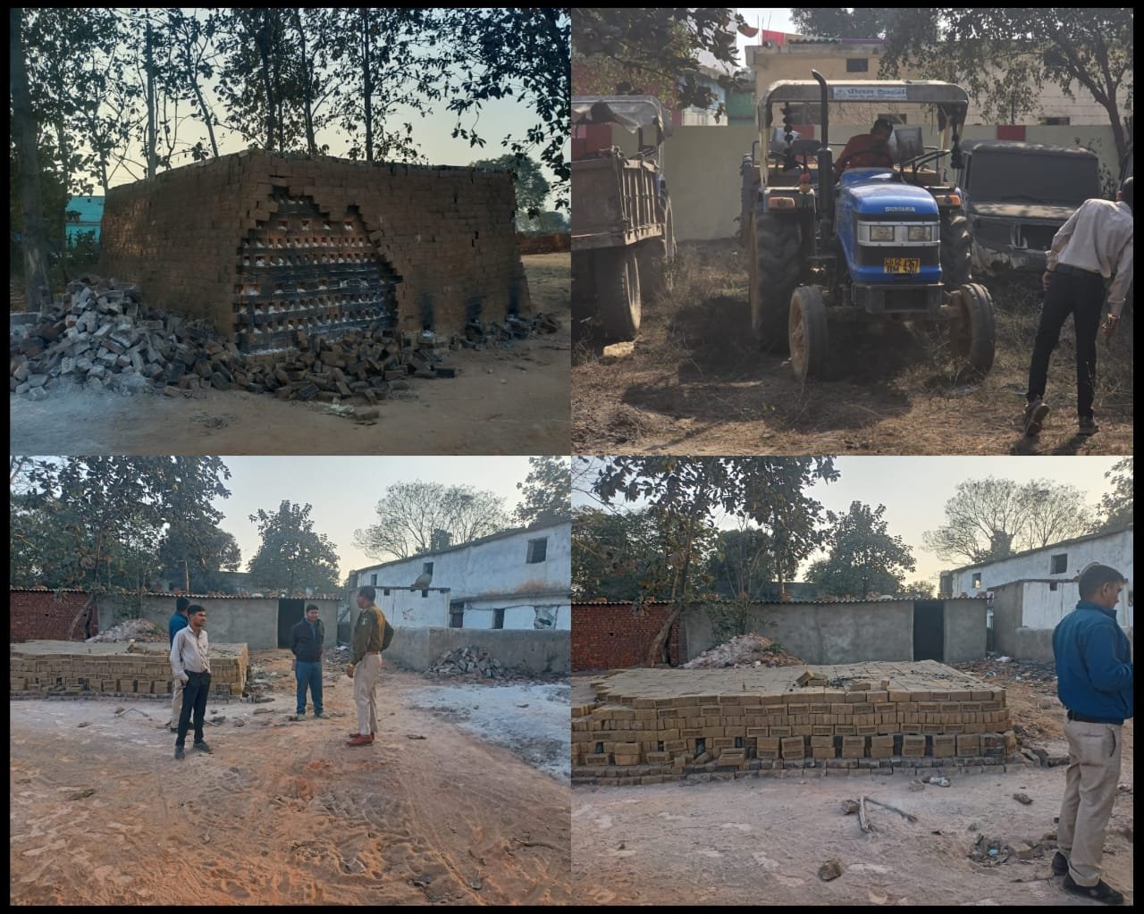 अवैध ईंट भट्टों और रेत परिवहन पर प्रशासन का शिकंजा, हरदीबाजार में 30 हजार ईंटें जब्त