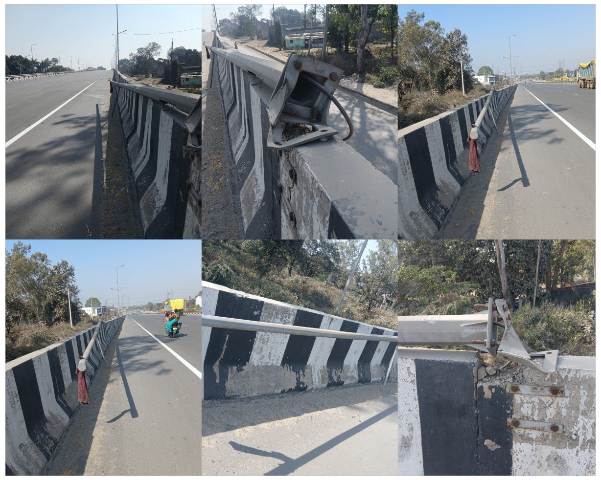 NH-149B ओवरब्रिज पर उखड़ा स्ट्रीट लाइट खंभा बना जानलेवा खतरा