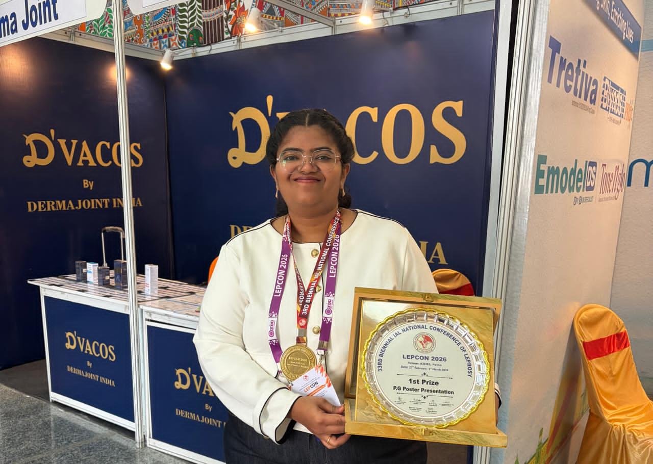 हर्षिता टेकाम ने 33वें द्विवार्षिक IAL राष्ट्रीय कुष्ठ सम्मेलन में गोल्ड मेडल जीतकर कोंडागांव का नाम किया रोशन