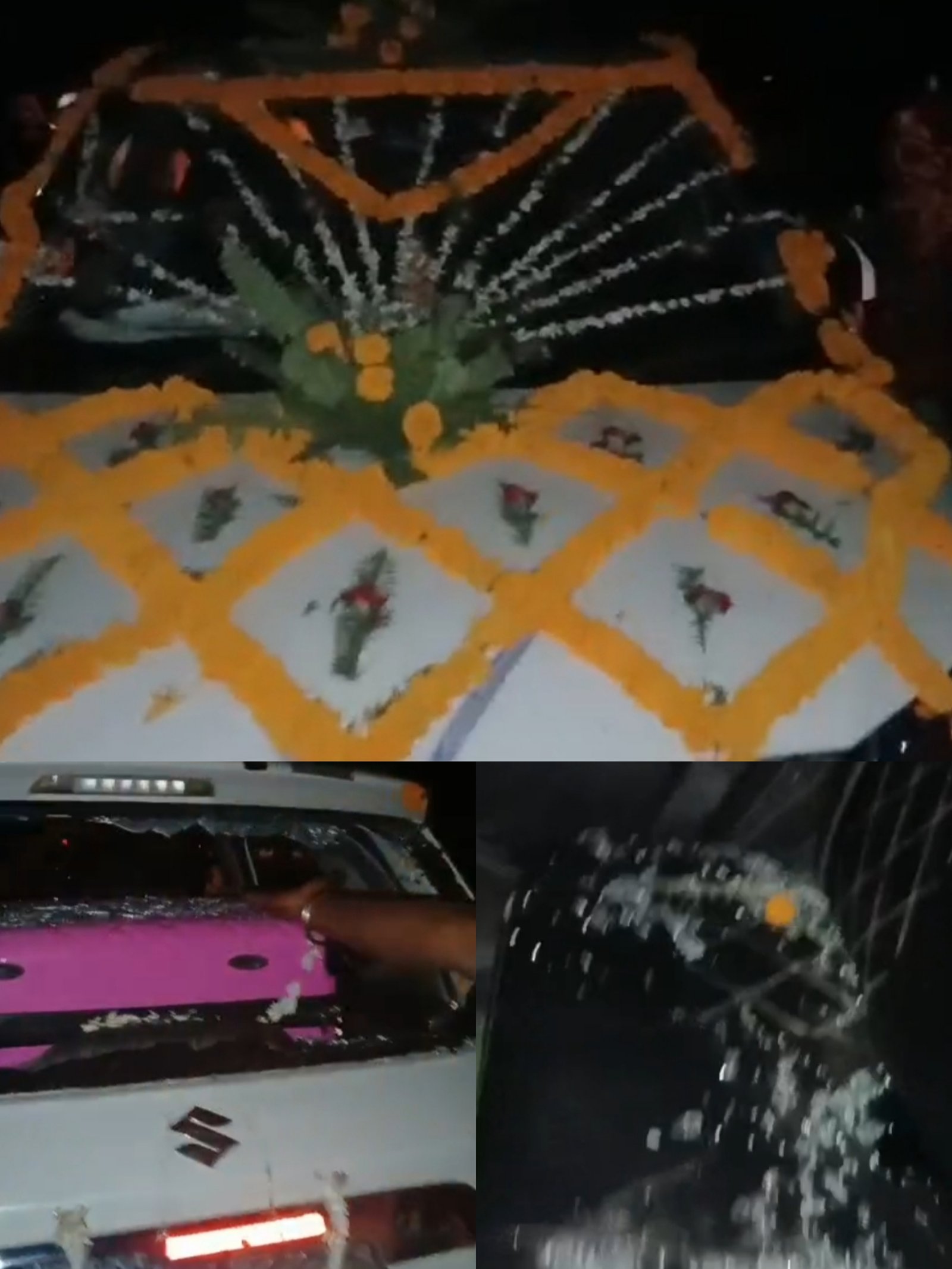 उत्तर प्रदेश महराजगंज बारात ले जा रही दूल्हा गाड़ी पर ईट पत्थर से हमला 5 लोग घायल