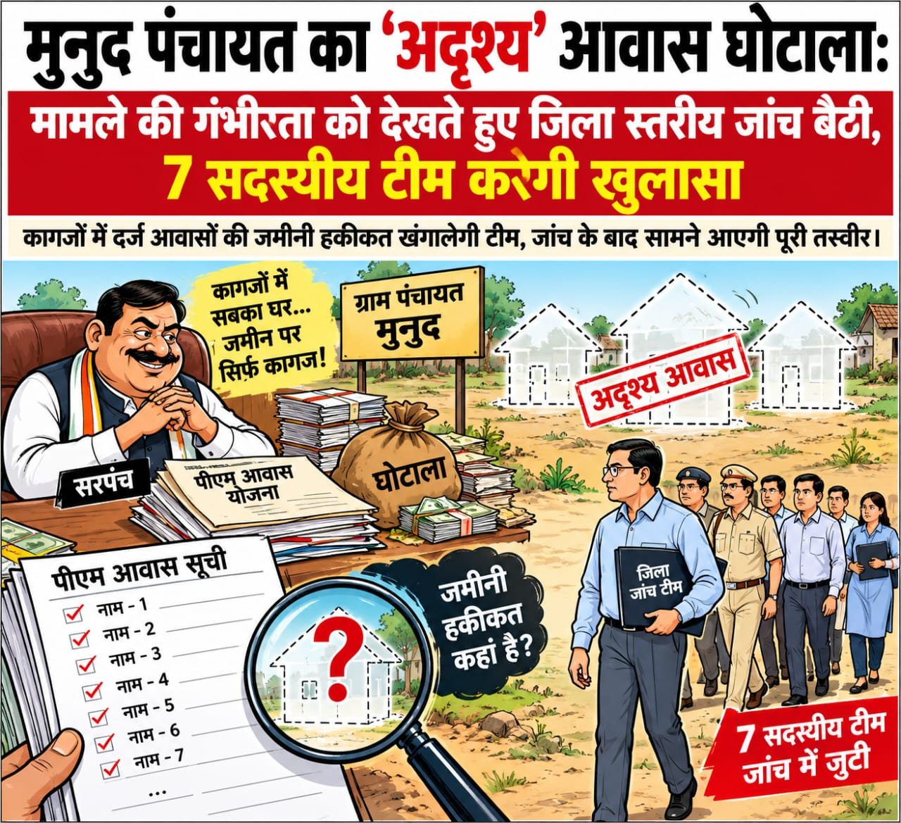 मुनुद पंचायत में पीएम आवास की जांच शुरू, 7 सदस्यीय टीम करेगी भौतिक सत्यापन