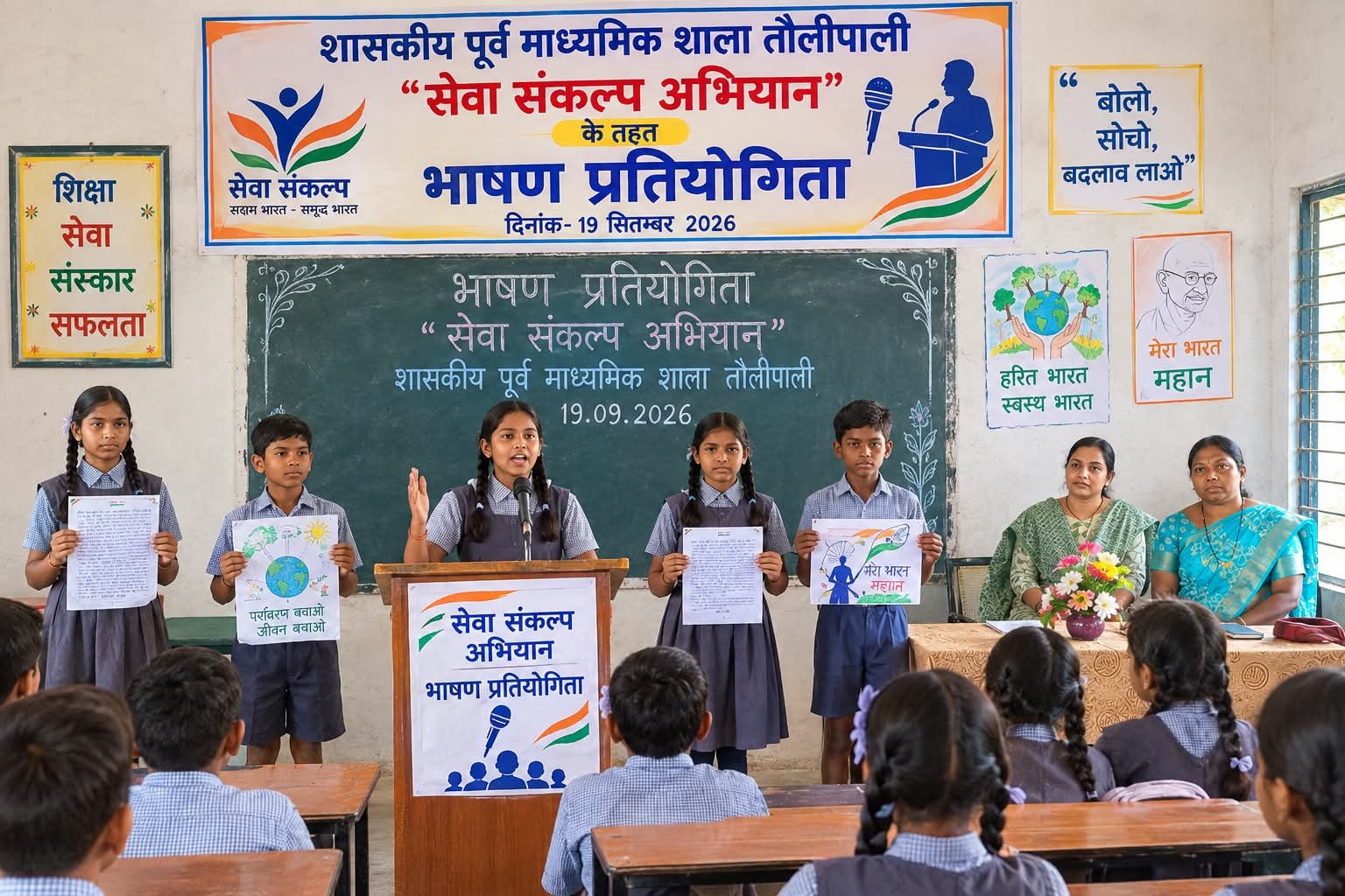 सेवा संकल्प अभियान के तहत स्कूलों में हुई भाषण प्रतियोगिता, विद्यार्थियों ने बढ़-चढ़कर लिया हिस्सा